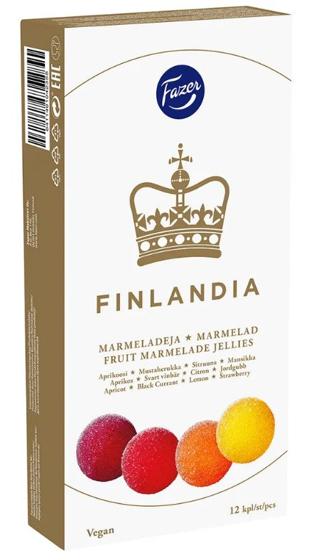 Мармелад Ассорти: клубника, черная смородина, лимон, абрикос, Fazer Finlandia, 260 гр. Финляндия  #1