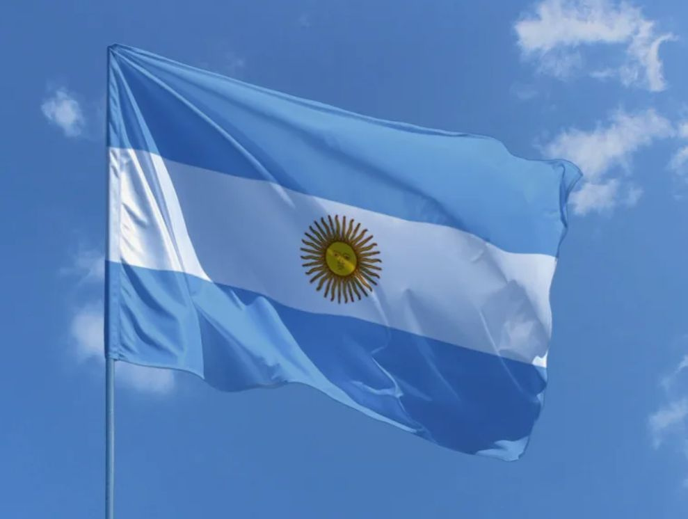 Двусторонний флаг Аргентины 40х60 см на лодку, катер или яхту с люверсами  #1