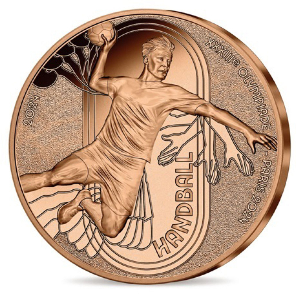 Монета 1/4 евро Гандбол. Олимпиада в Париже 2024. Франция 2024 UNC  #1