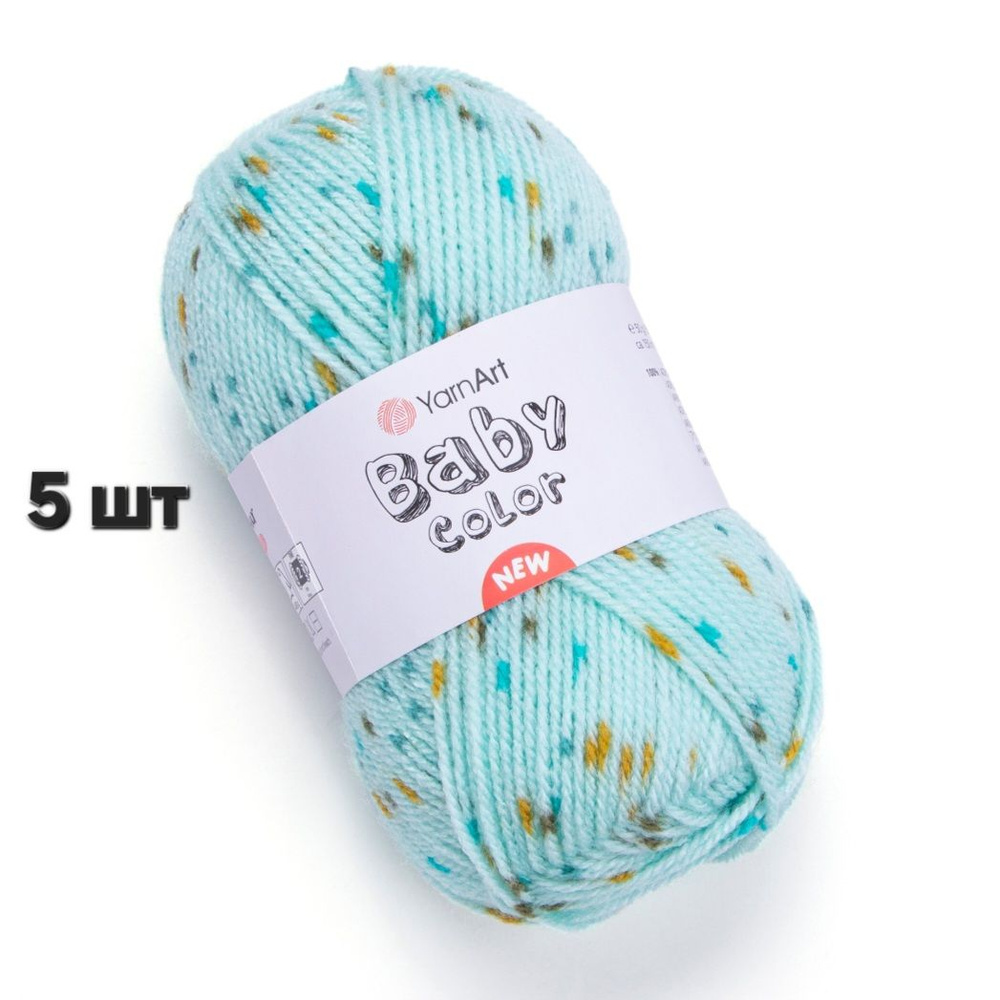 Пряжа YarnArt Baby color Мятный-бирюза (209) 5 мотков 50 г/150 м (100% акрил) ярнарт беби колор  #1