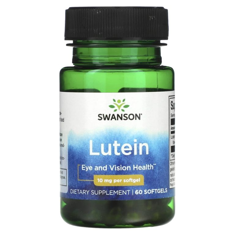 Лютеин 10 мг 60 капсул, Swanson Lutein, При нарушениях зрения, Для сердца и сосудов  #1