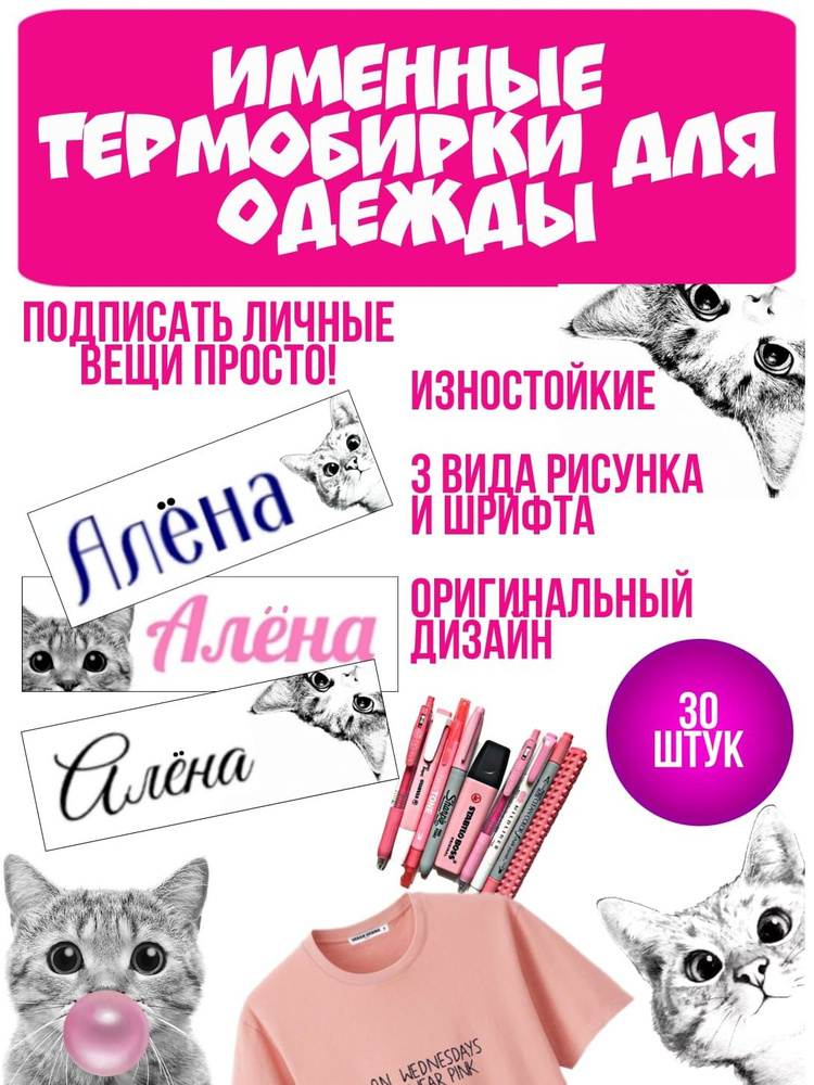 Термонаклейка для одежды с именем АЛЕНА #1