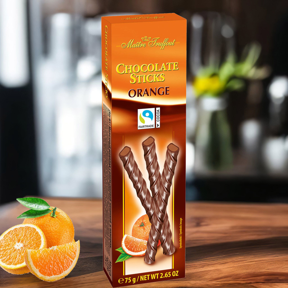 Шоколадные палочки Maitre Truffout Schocolate Sticks ORANGE Flavour со вкусом апельсина (Австрия) 75 #1