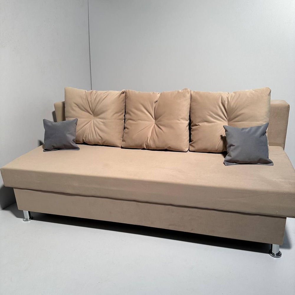 Диван-кровать Диван-кровать Комфорт, механизм Еврокнижка, Выкатной, 190х87х75 см,светло-бежевый  #1