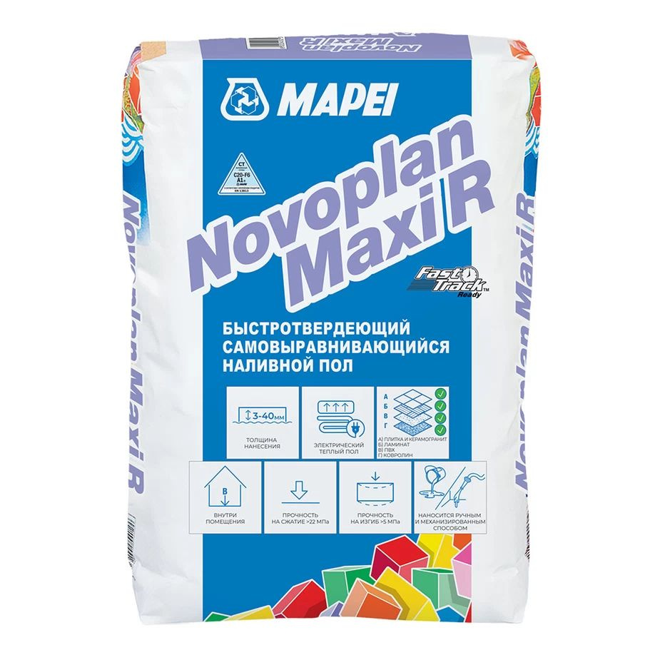 Mapei Novoplan R Maxi Ровнитель (наливной пол) финишный самовыравнивающийся высокопрочный быстротвердеющий #1