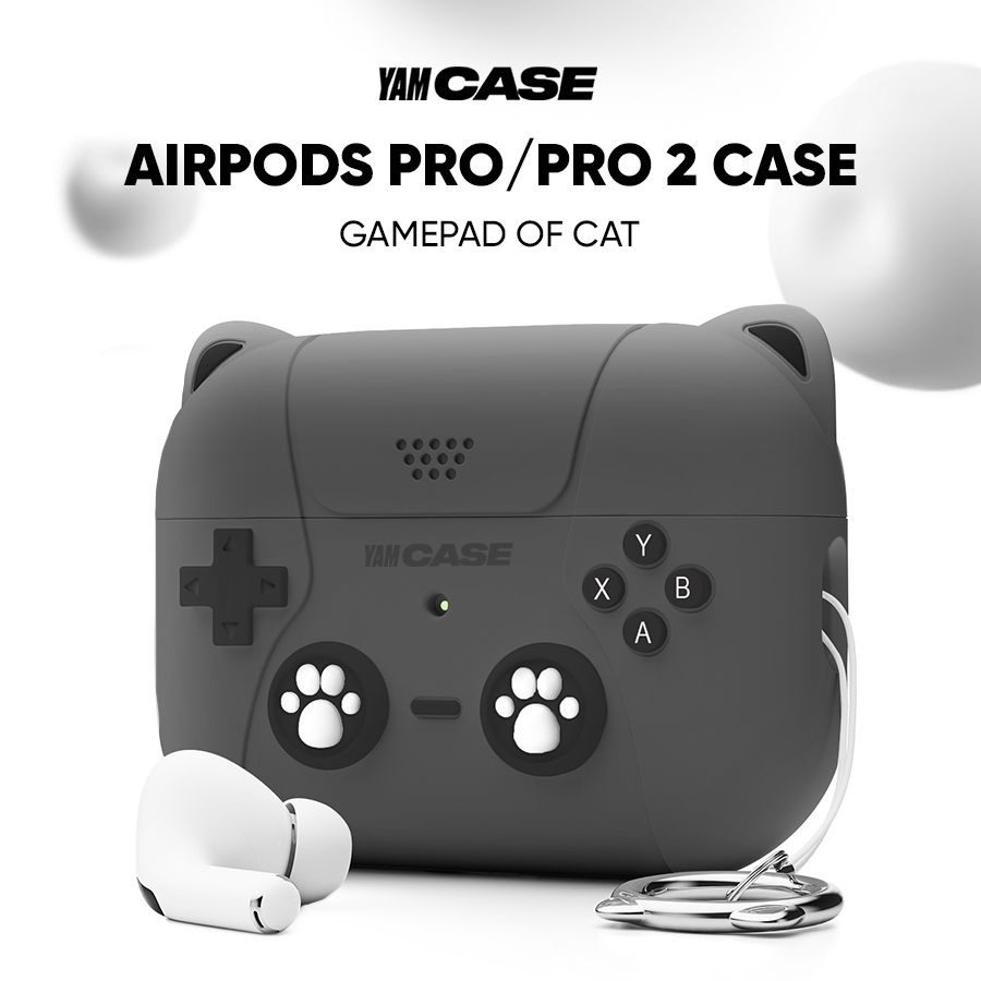 Чехол для наушников AirPods Pro или Pro 2 силиконовый c карабином  #1