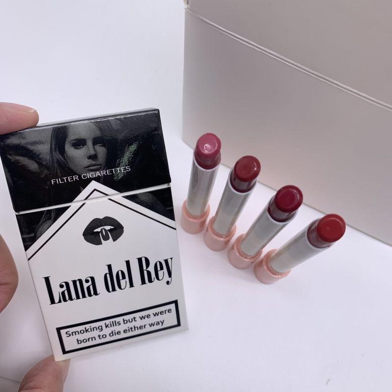 Lana Del Rey Lipstick Cigarette Lip Gloss Set 4 цвета долговечный водонепроницаемый матовый бархатный #1