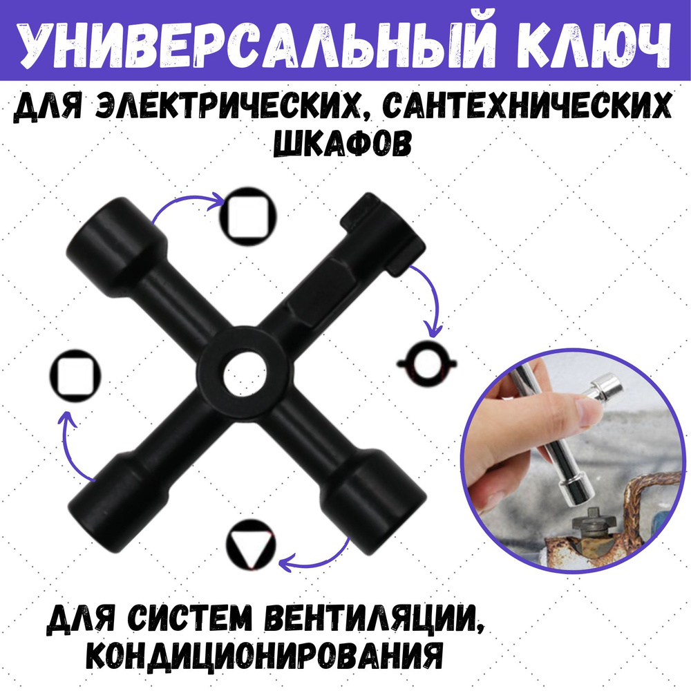 Универсальный ключ для электрошкафов квадратный круглый треугольный ...