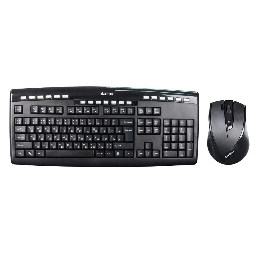 Клавиатура + мышь A4Tech 9200F, USB беспроводная Multimedia купить по ...