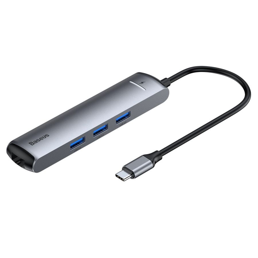 USB HUB разветвитель BASEUS Mechanical eye 6 в 1 Type-C (m) - 3xUSB3.0 + Type-C PD + 4К HDMI + RJ45, #1