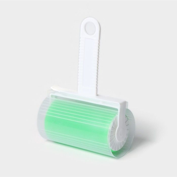 Ролик для чистки одежды в футляре силиконовый, 17x11x6 см, цвет зелёный  #1