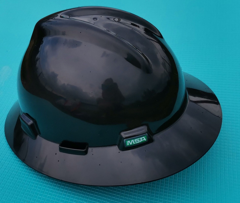 Каска MSA V-Gard Hat с широкими полями черная. Товар уцененный  #1