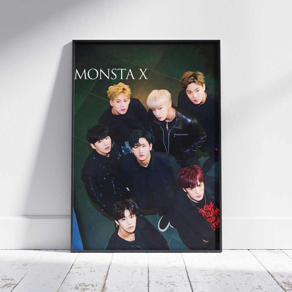 Плакат на стену для интерьера КПОП (MONSTA X - Общее 4) - Постер по K-POP музыке формата А4 (21x30 см) #1
