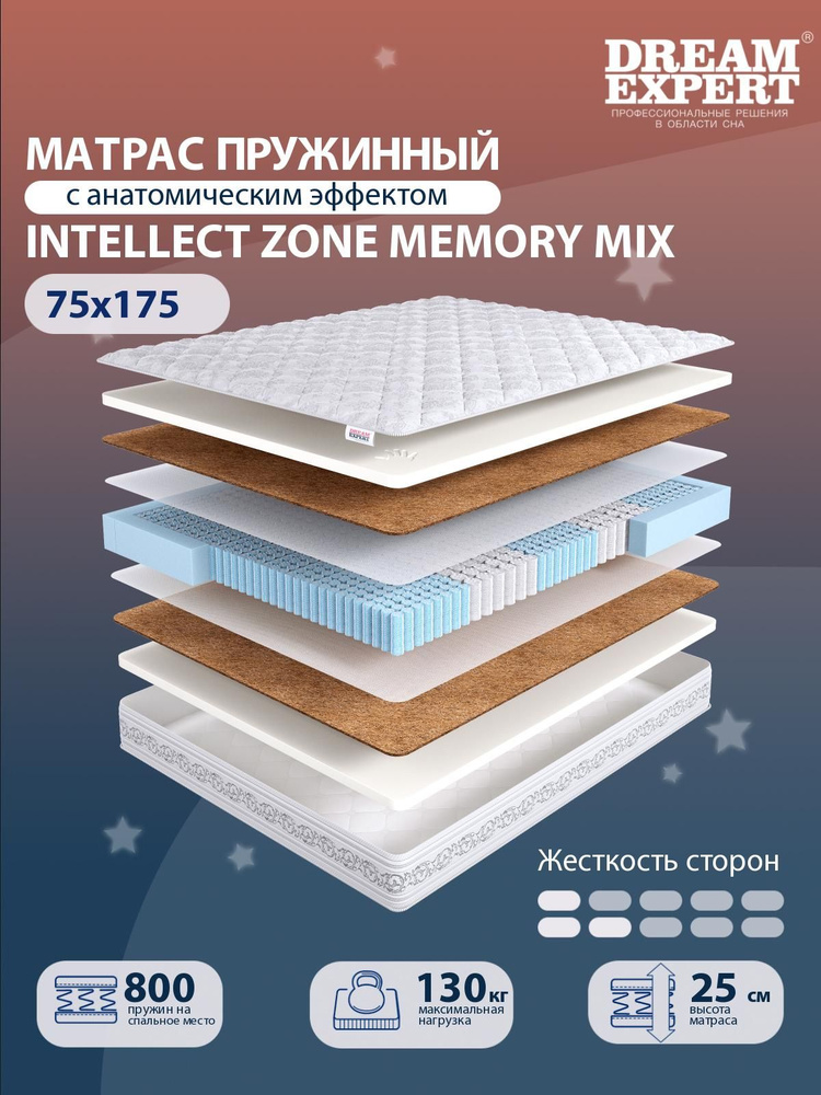 Матрас, Анатомический матрас DreamExpert Intellect Zone Memory Mix жесткость низкая и ниже средней, детский, #1