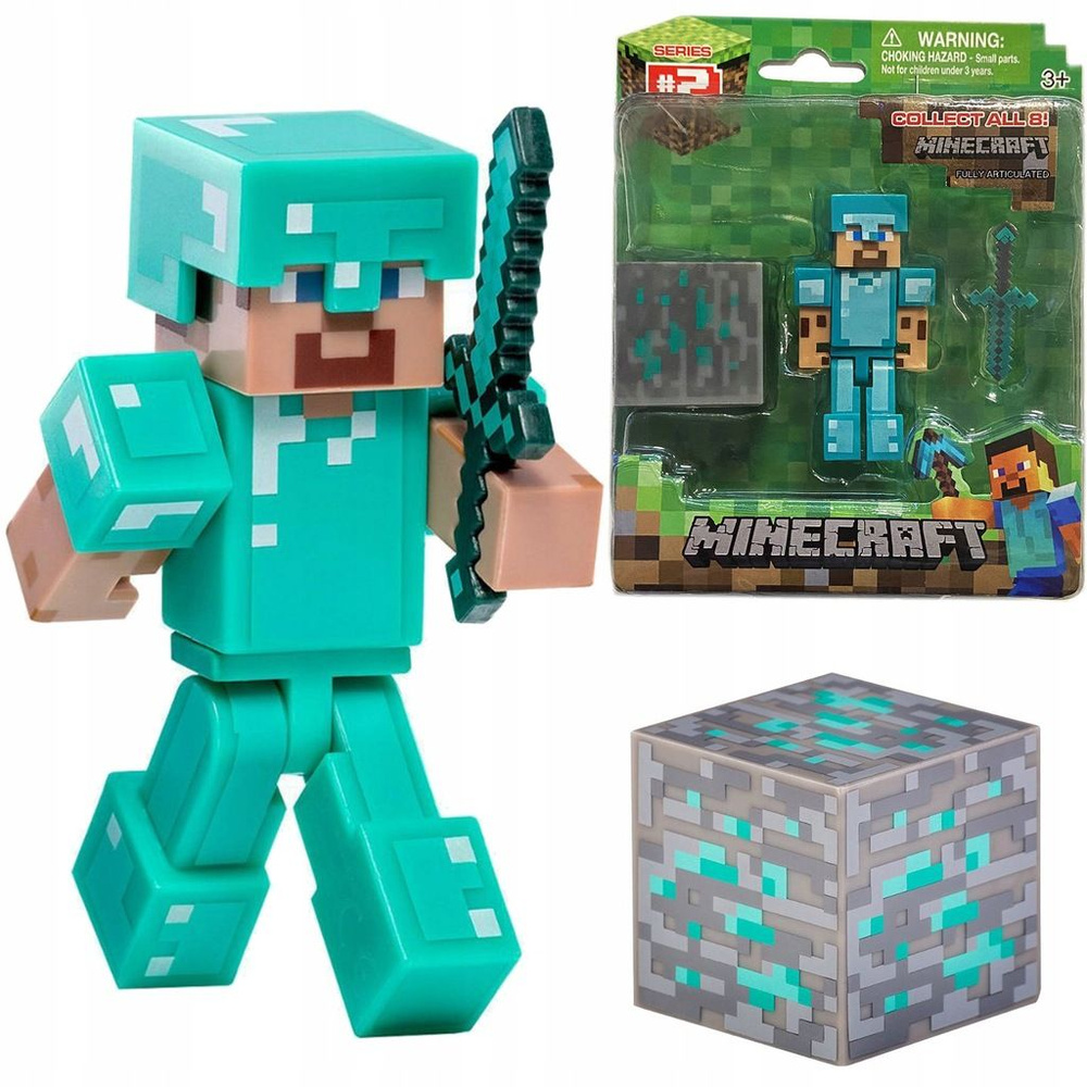 Бриллиантовый Стив Майнкрафт - Diamond Stive Minecraft подвижная фигурка,  игрушка. - купить с доставкой по выгодным ценам в интернет-магазине OZON  (1547817716)