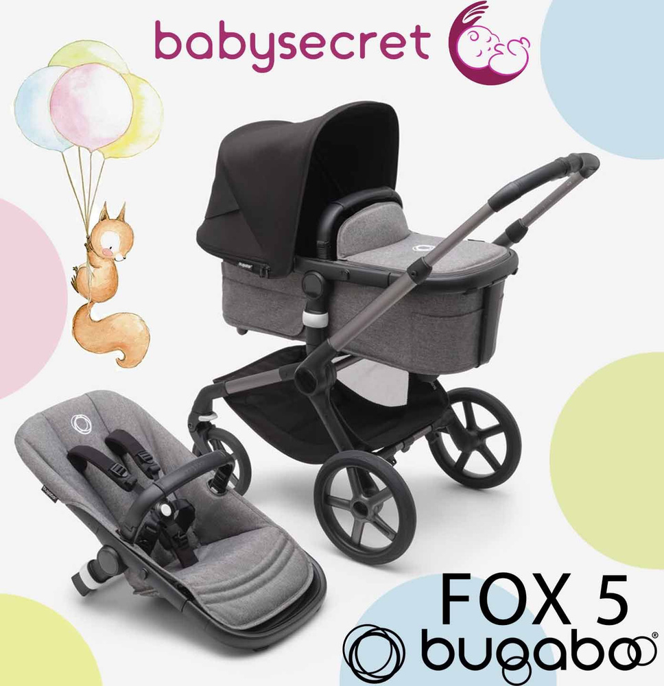 Детская коляска 2 в 1 Bugaboo Fox5 на шасси Grey/Grey Melange/Midnight black #1