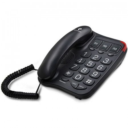 Телефон проводной Texet TX-214 черный #1