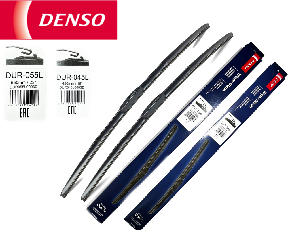 DENSO Комплект гибридных щеток стеклоочистителя, арт. DUR-055L+DUR-045L, 55 см + 45 см  #1