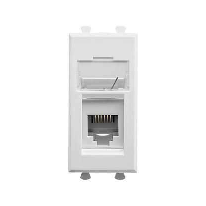 Розетка RJ12 телефонная модульная Avanti 1 модуль в кабель-канал Белое ...