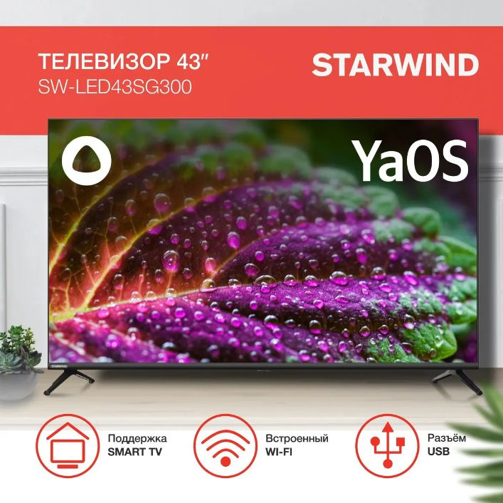 STARWIND Телевизор SW-LED43SG300 43" Full HD, черный #1