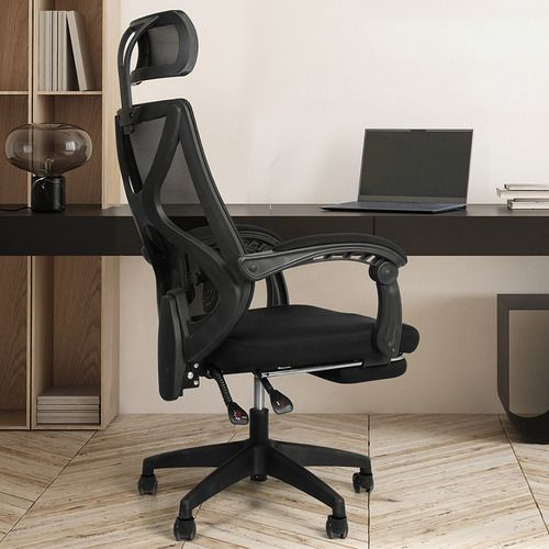 Кресло офисное компьютерное для руководителя с поддержкой шеи и поясницы, с подножкой для дома и офиса #1