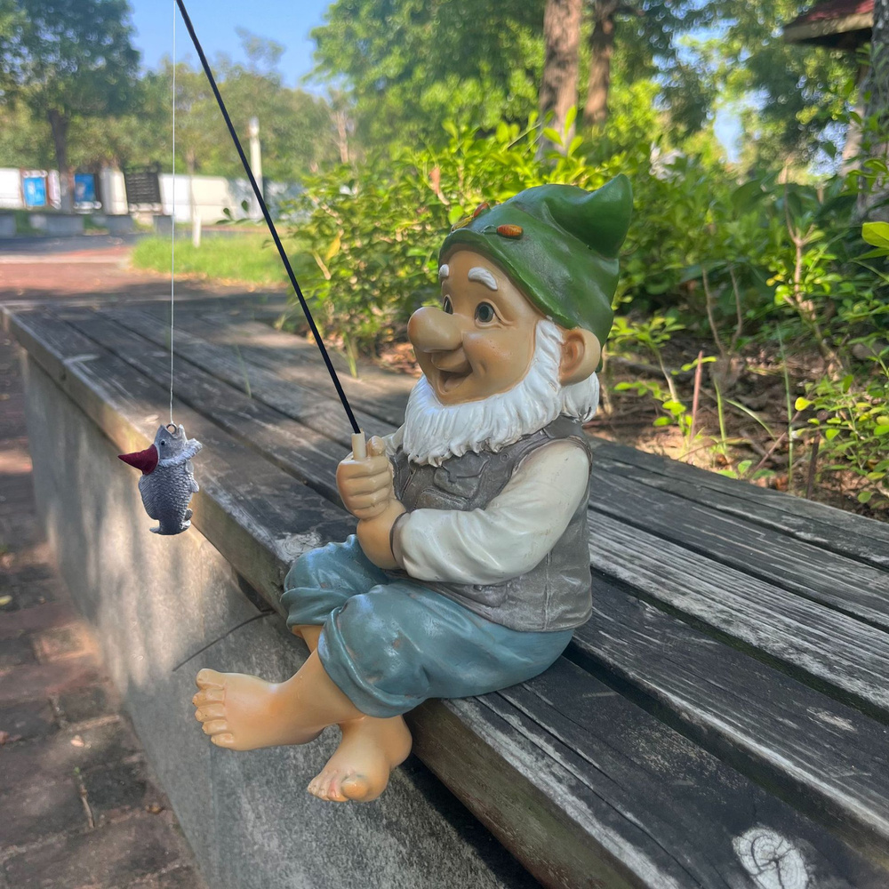 Садовая фигурка для дачи,сада и огорода на газон 'Гномы ловят рыбу в ...