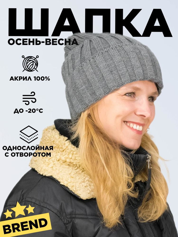 Шапка бини Lana Caps Серый #1