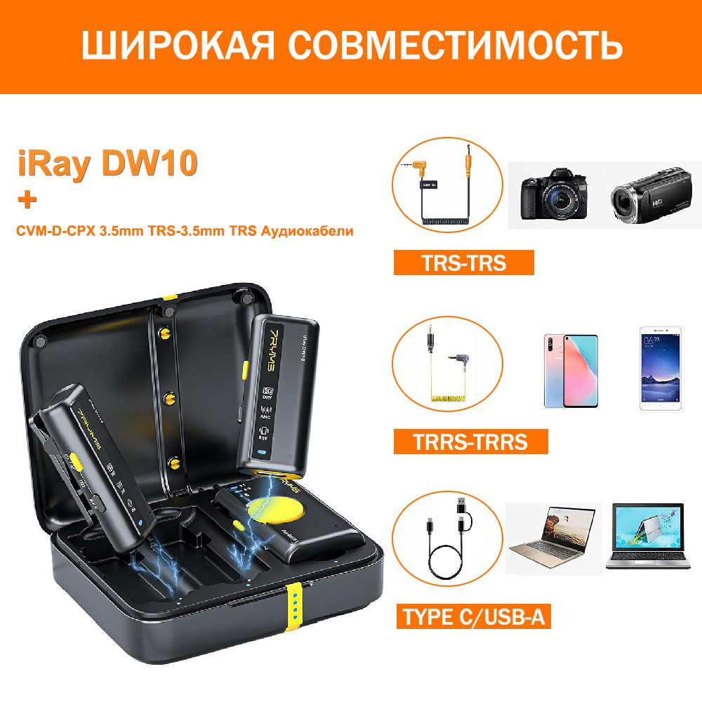 7Ryms Микрофон для мобильного устройства iRay DW10(A)+CVM-D-CPX, черный  #1