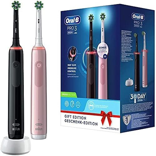 Oral-B Электрическая зубная щетка Pro 3 3900, 2 шт., 2 перезаряжаемые ручки, коричневая технология, 2 #1