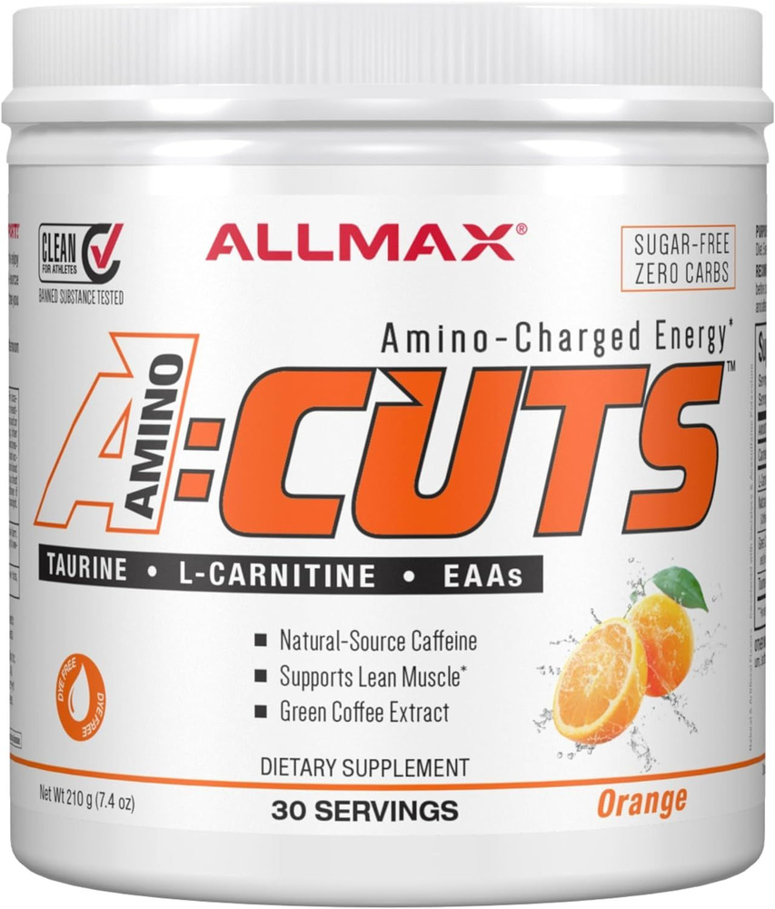 Энергетический напиток с аминокислотами, AllMax Nutrition Cuts Amino Charged Energy Drink , 210 гр(Апельсин) #1