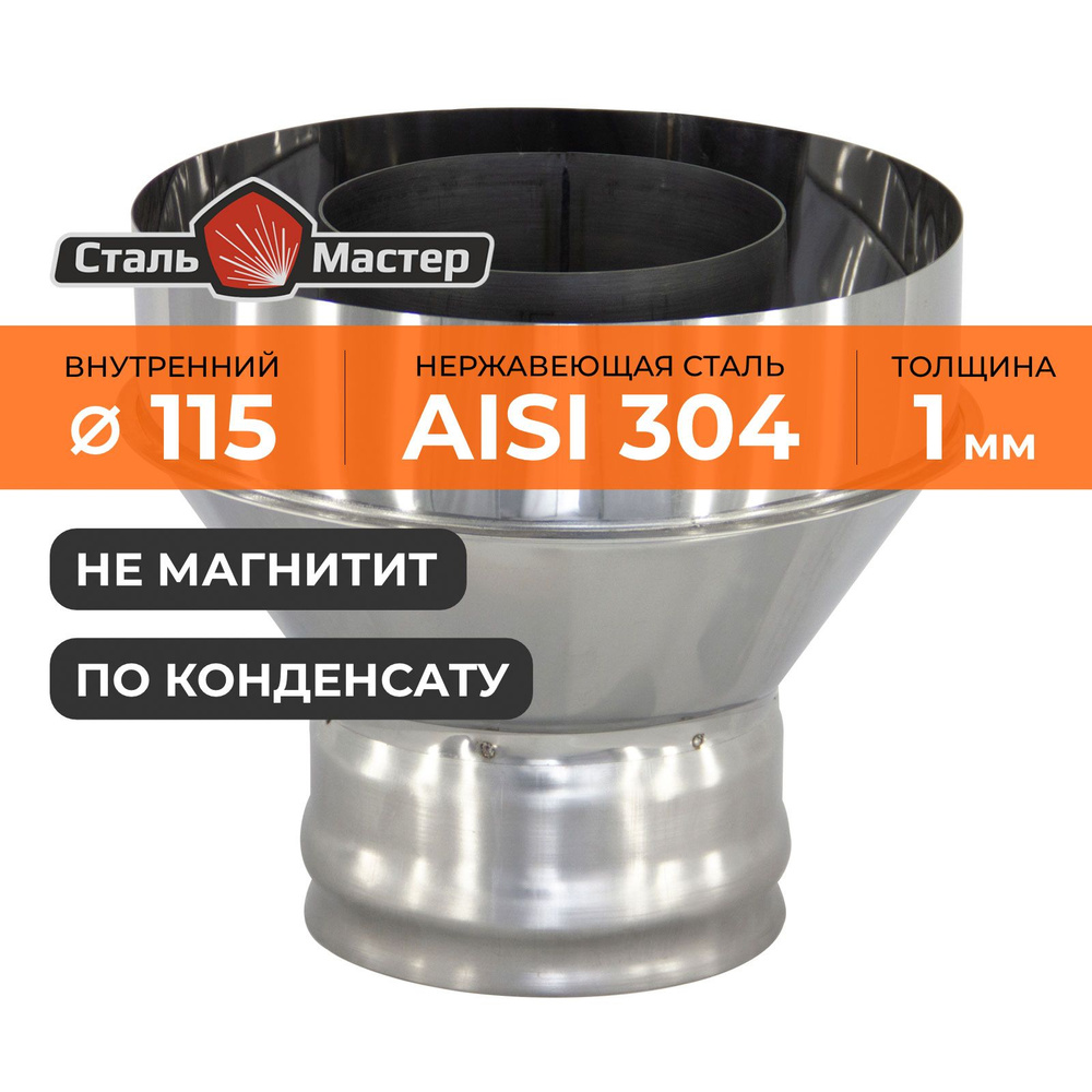 Конический старт-сэндвич КК 115 / 200 нерж 1 мм (AISI 304) / нерж 0,5 мм  #1