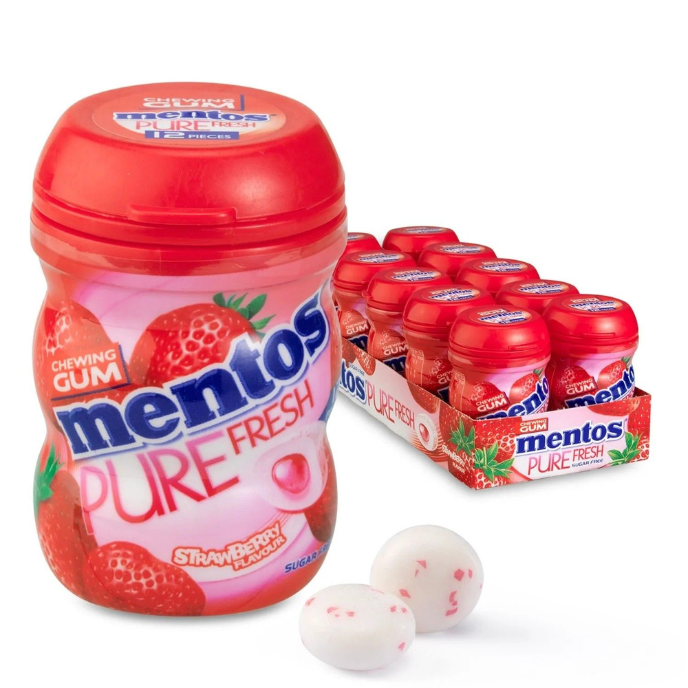 12шт. Жевательная резинка Mentos Pure Fresh Бабл / Ментос Пюр Фреш Бабл ...