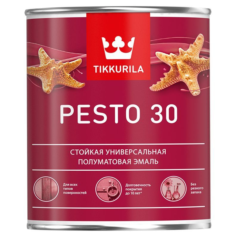 Эмаль алкидная PESTO 30 база С полуматовая 0.9л Tikkurila 024050 #1