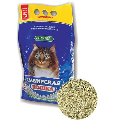 Сибирская Кошка / Наполнитель для кошачьего туалета Супер Комкующийся, 5 л  #1