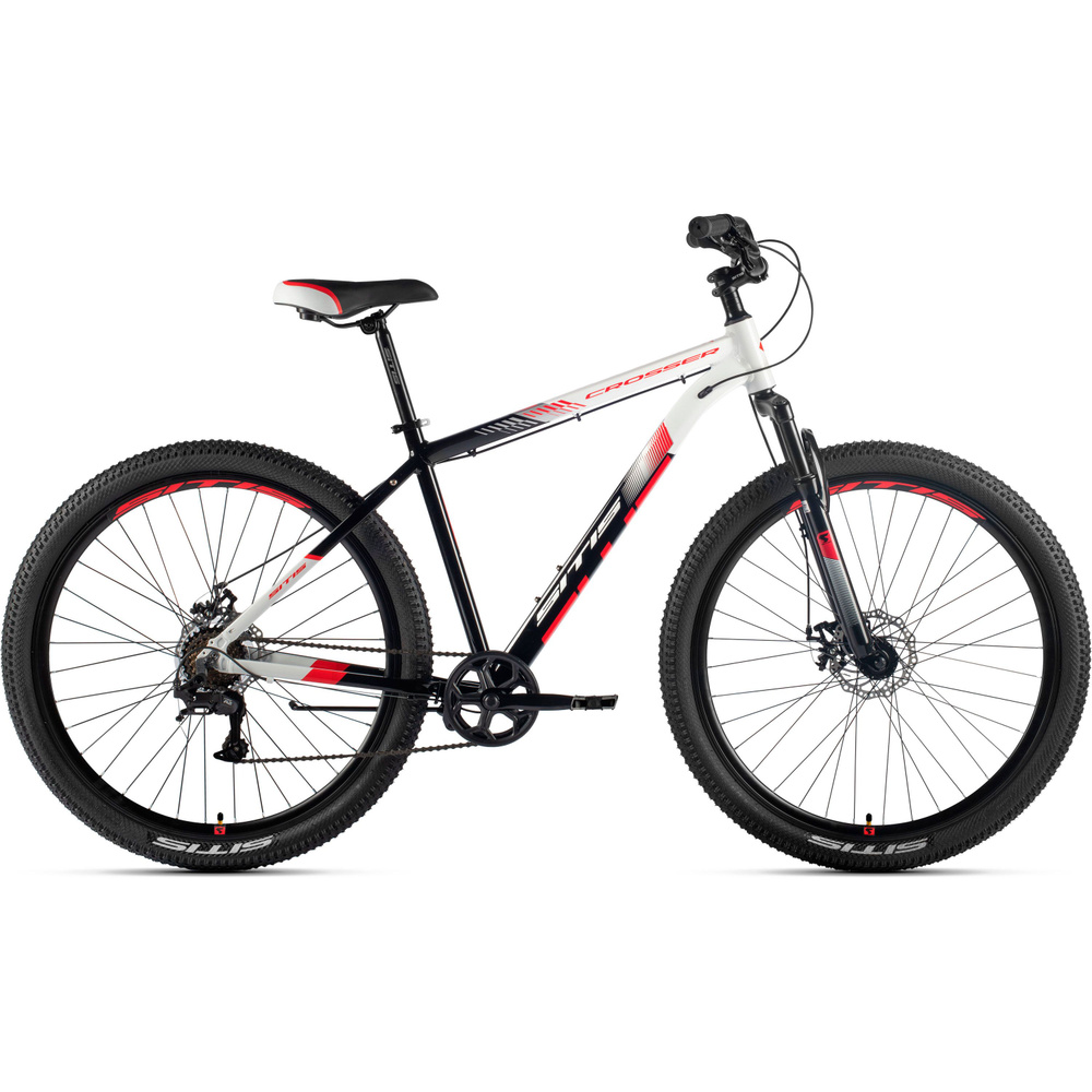 Велосипед горный SITIS CROSSER 29" MD (2024) White-Black-Red, взрослый мужской, алюминиевый, 7 скоростей, #1