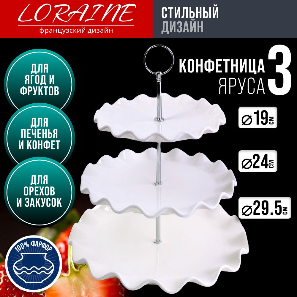 Конфетница 3-х ярусная LORAINE #1