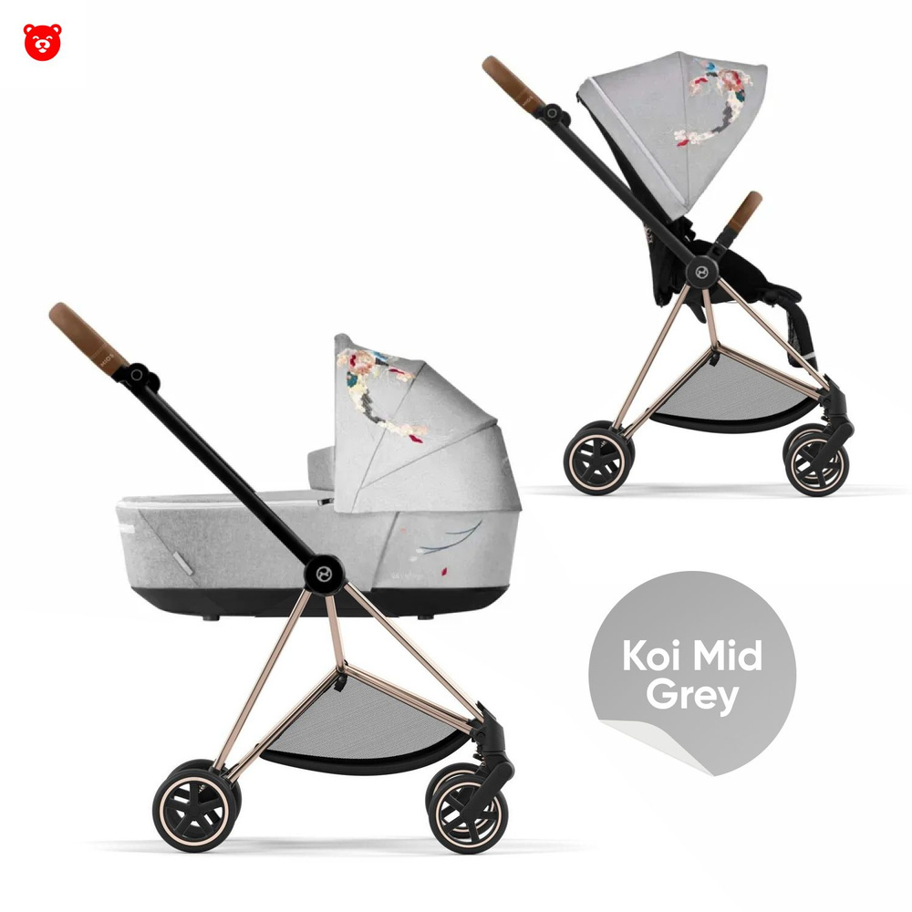 Cybex Mios III Коляска 2 в 1, шасси Rose Gold, текстиль Koi mid Grey #1