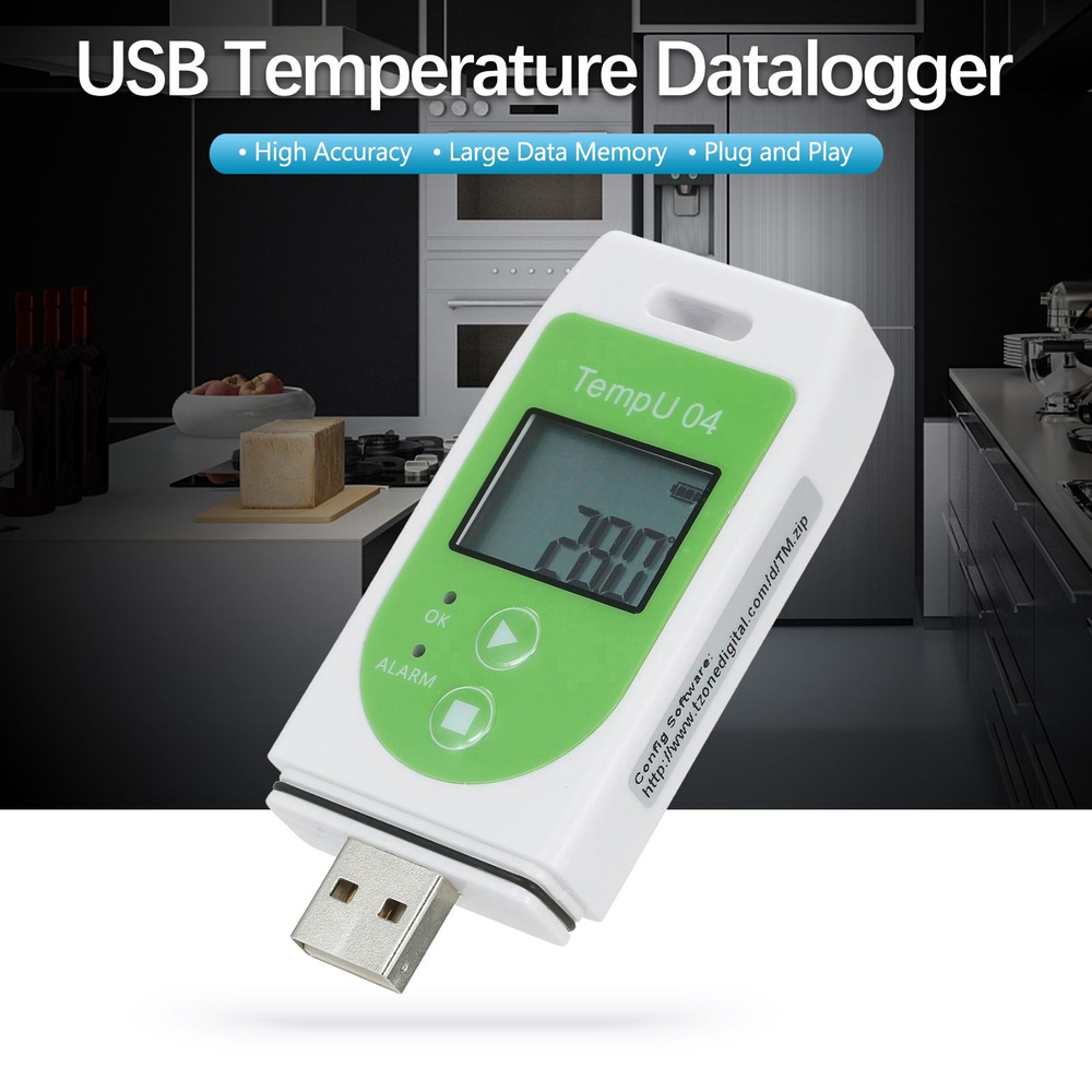 TZ-TempU04, USB-регистратор температуры, PDF-регистратор, с таблеточной батарейкой  #1