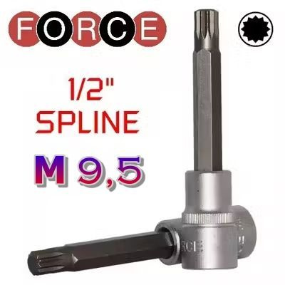 Головка бита/вставка 1/2" звездочка Spline M9,5х100 мм без отверстия FORCE 348100095  #1