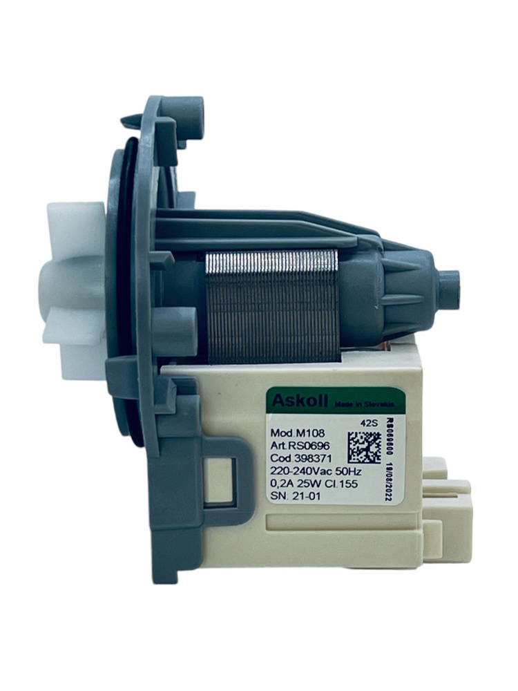 Насос для стиральной машины Askoll Mod.M108 Art RS0696 25W на саморезах ...