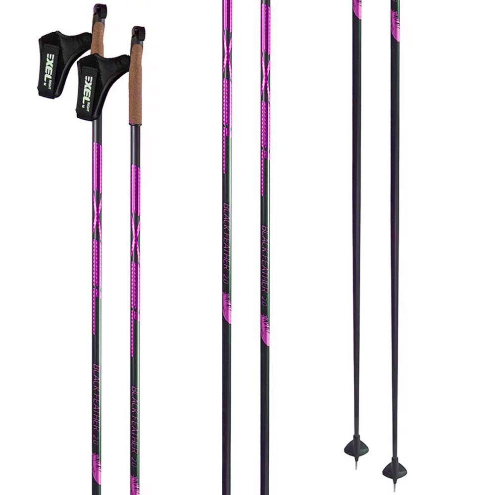 Палки лыжные EXEL BLACK FEATHER 2.0 BLACK/PINK, XCR-23011, 170 см #1