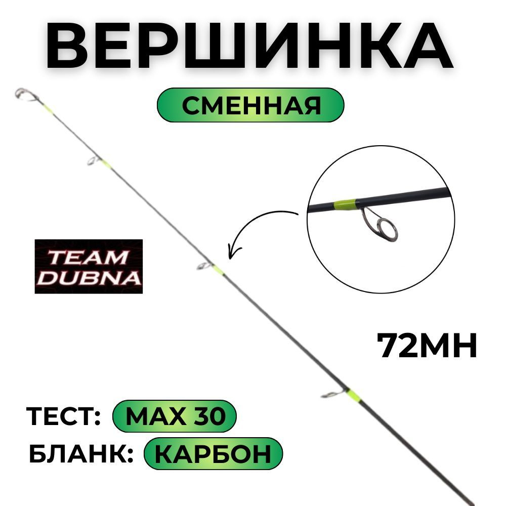 Сменная вершинка Team Dubna VS Compact LIME TDVSCLtip-72MH max 30g #1