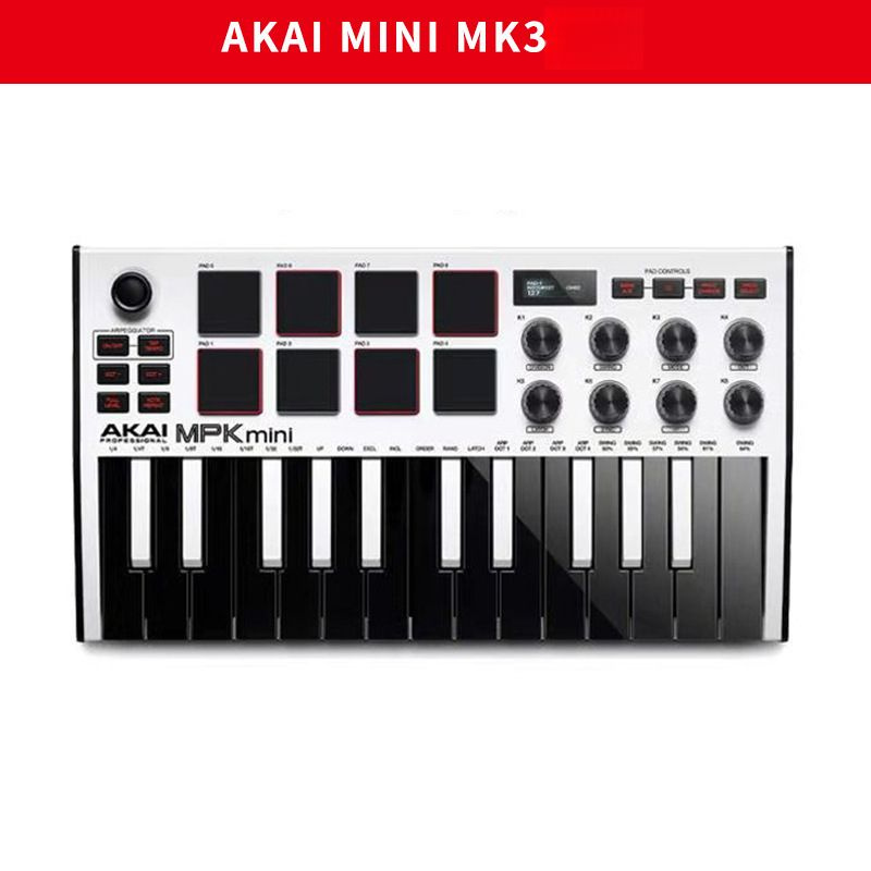 Миди клавиатура AKAI MPK MINI MK3 с уменьшенными клавишами #1