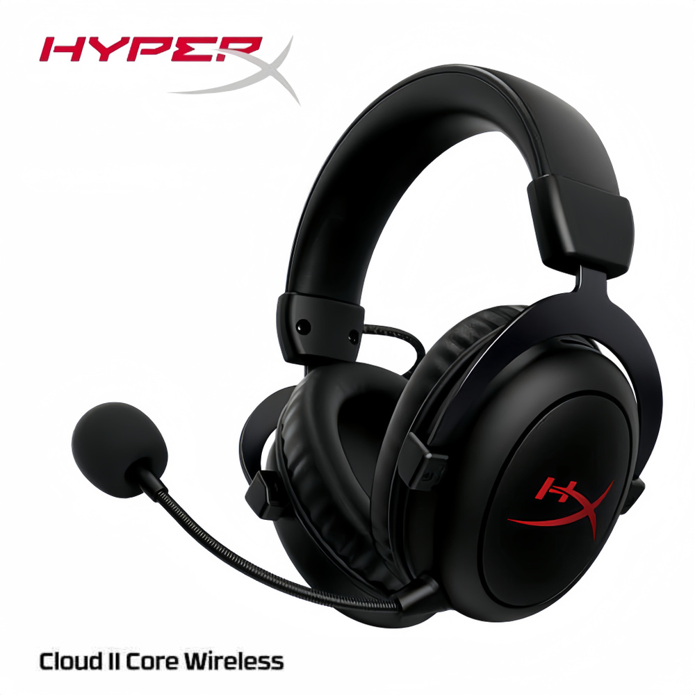 HyperX Наушники беспроводные с микрофоном, Bluetooth, 3.5 мм, USB, черный  #1