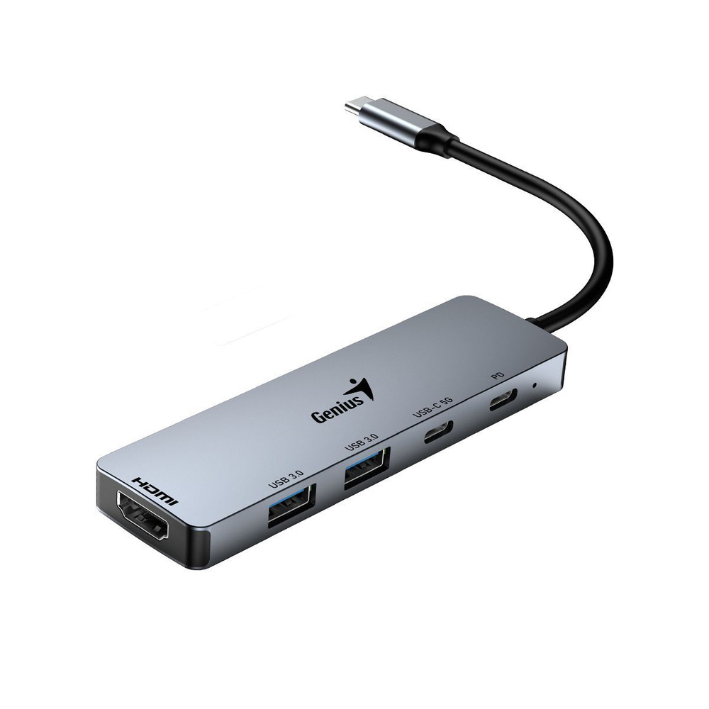 Док-станция Genius UH-500,Grey Type C -> 2 x USB 3.0 USB-С USB-С PD HDMI, USB 3.0 15 см  #1