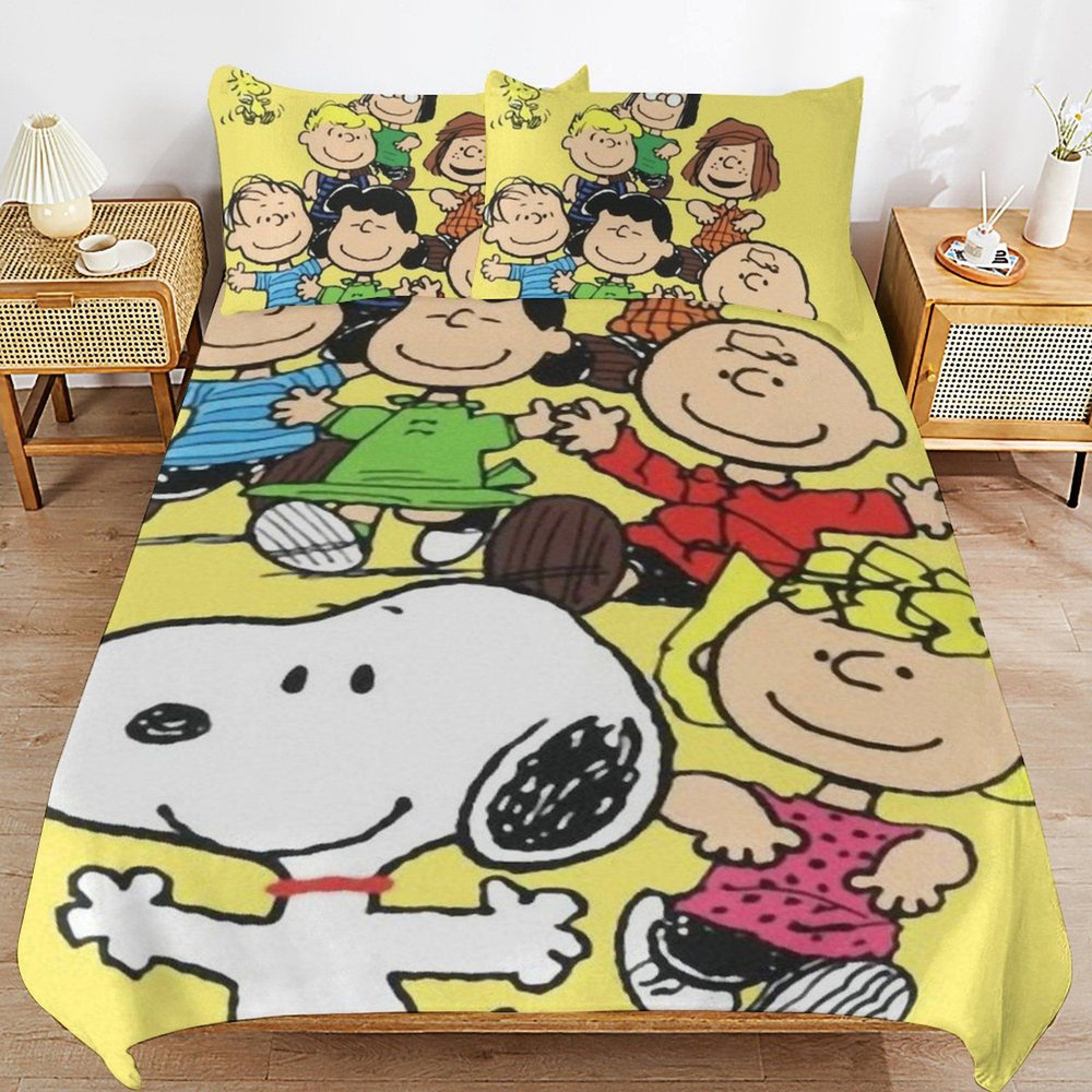 SNOOPY Комплект постельного белья, Микрофибра, Полуторный, наволочки 51x76  #1