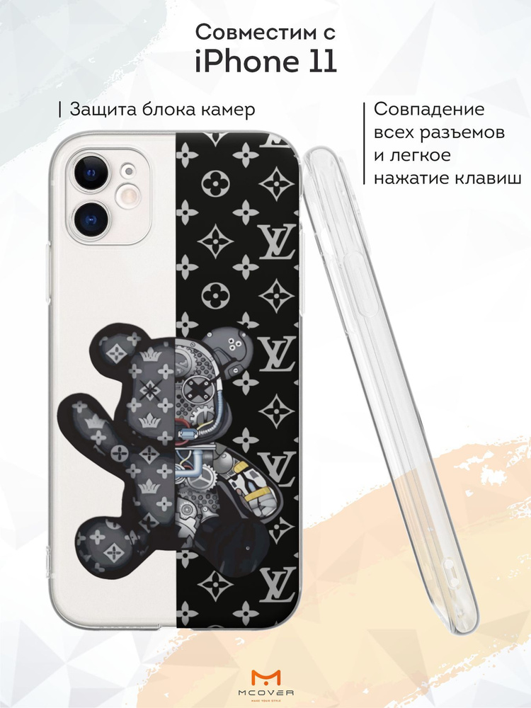 Mcover Силиконовый чехол для iPhone 11 (Айфон 11), Мишка луи витон  #1