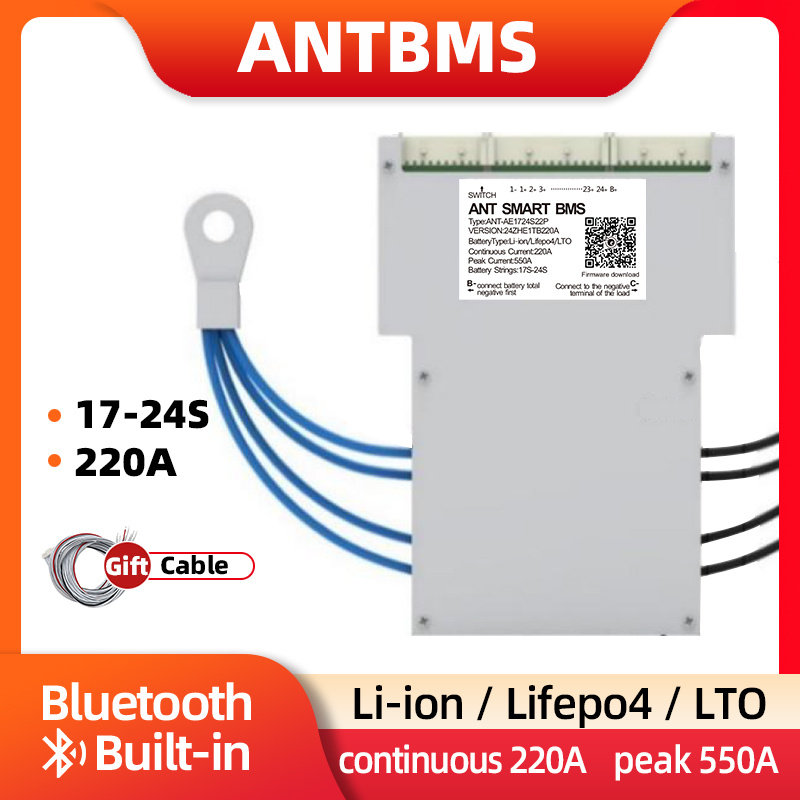 ANT BMS 17s 18s 19s 20s 21s 24s smart balance BMS 220A непрерывный пик 550A для li-ion lifepo4 lto 48V #1