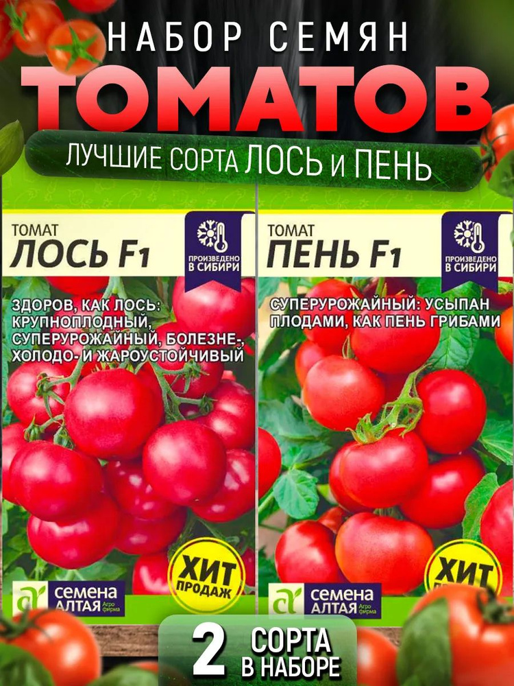 Семена томатов Лось Пень 2 пачки Семена Алтая #1
