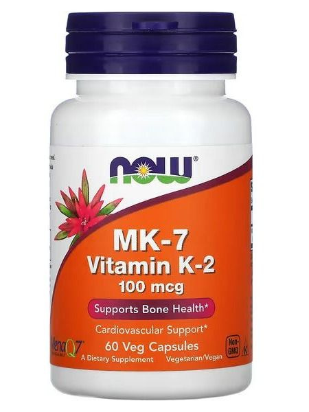 Витамин К2 МК-7 NOW MK-7 Vitamin K2 100 мкг 60 растительных капсул #1